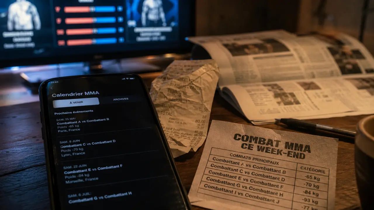 Combat mma ce week end : calendrier sur smartphone