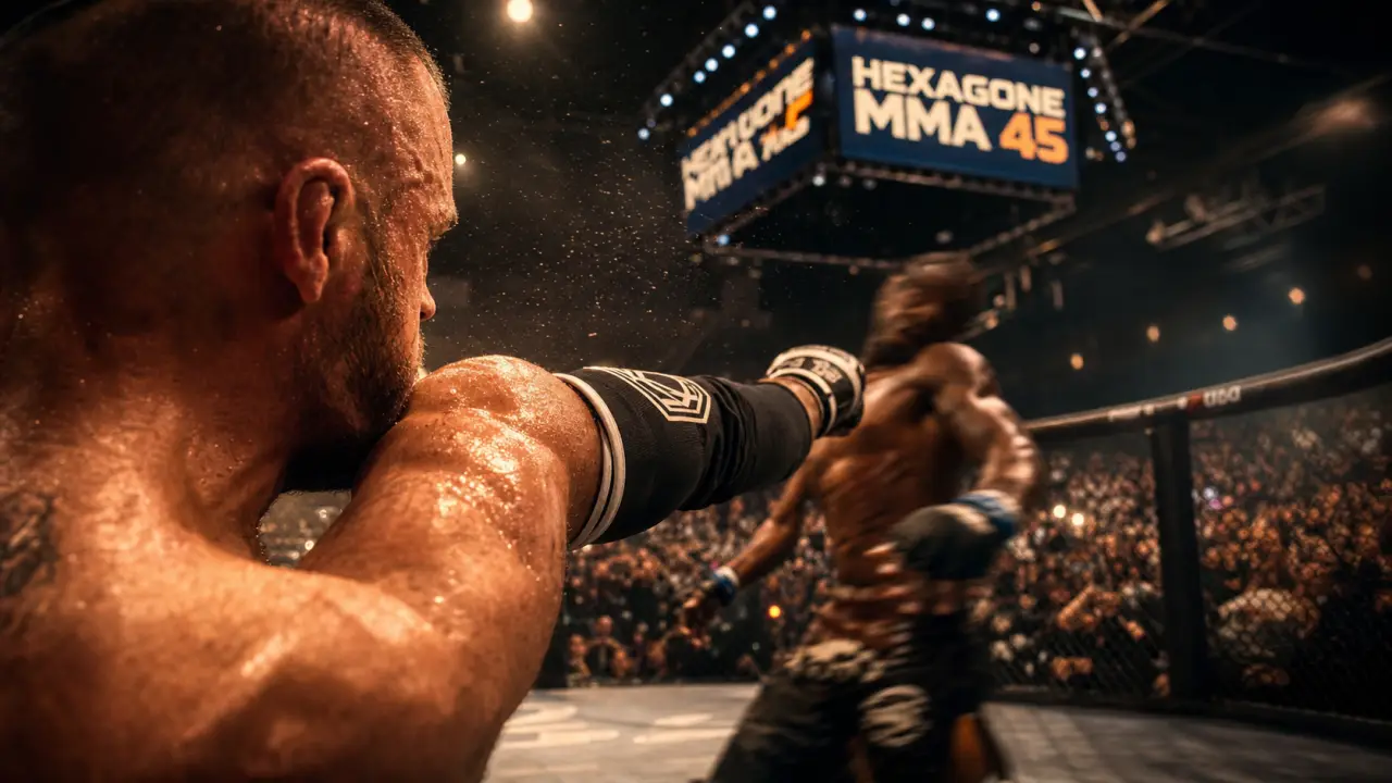 Combat Paul Dena Hexagone MMA 45 : KO Baybatirov dans la cage