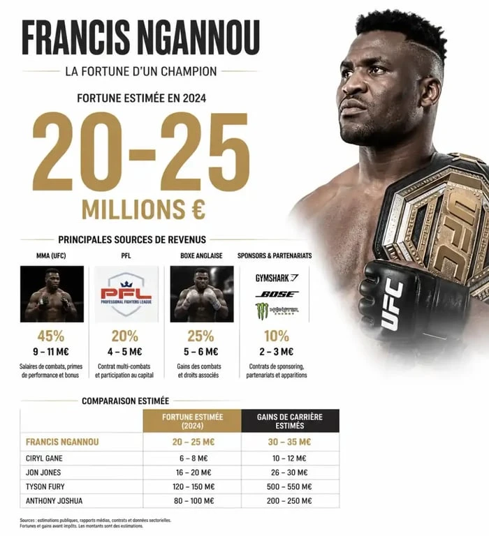 Fortune de Francis Ngannou : estimation, gains de carrière et sources de revenus
