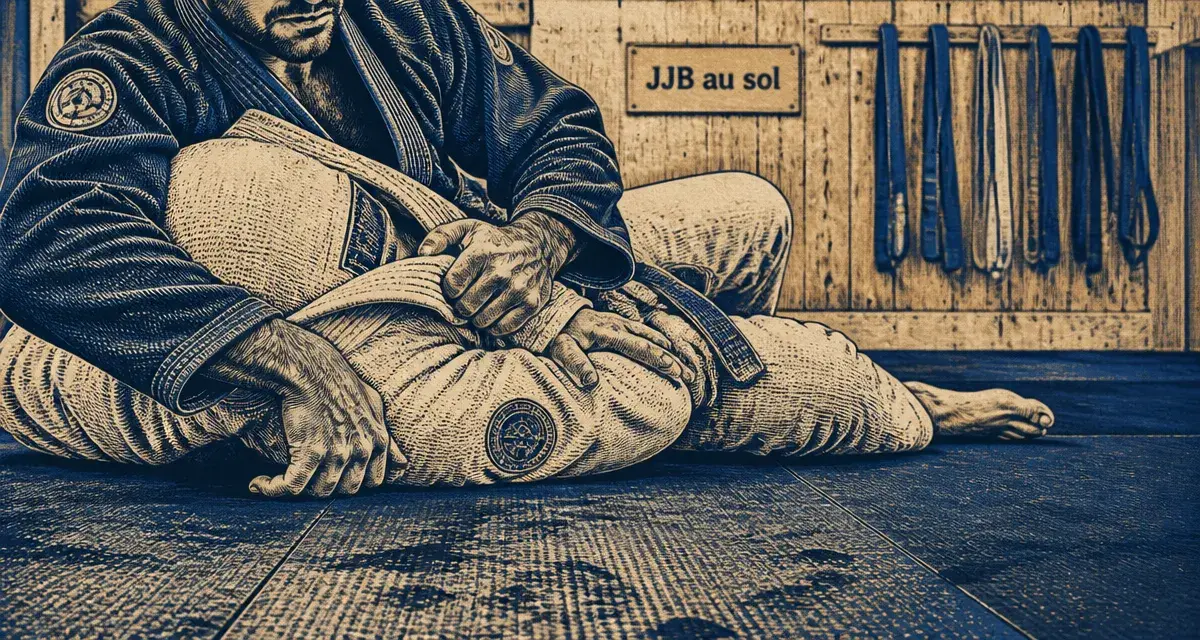 Photo jiu-jitsu brésilien : contrôle au sol sur tatami