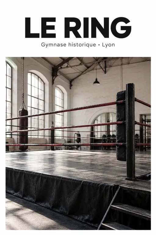 Intérieur du Club du Rhône boxe et mma à Lyon, salle d'entraînement historique